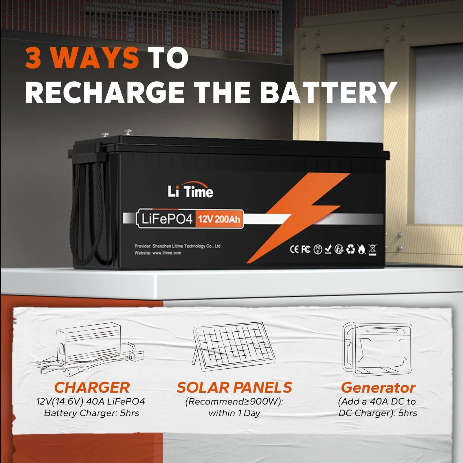 ✅Used✅LiTime 12V 200Ah LiFePO4 Lithium Battery - Image 5