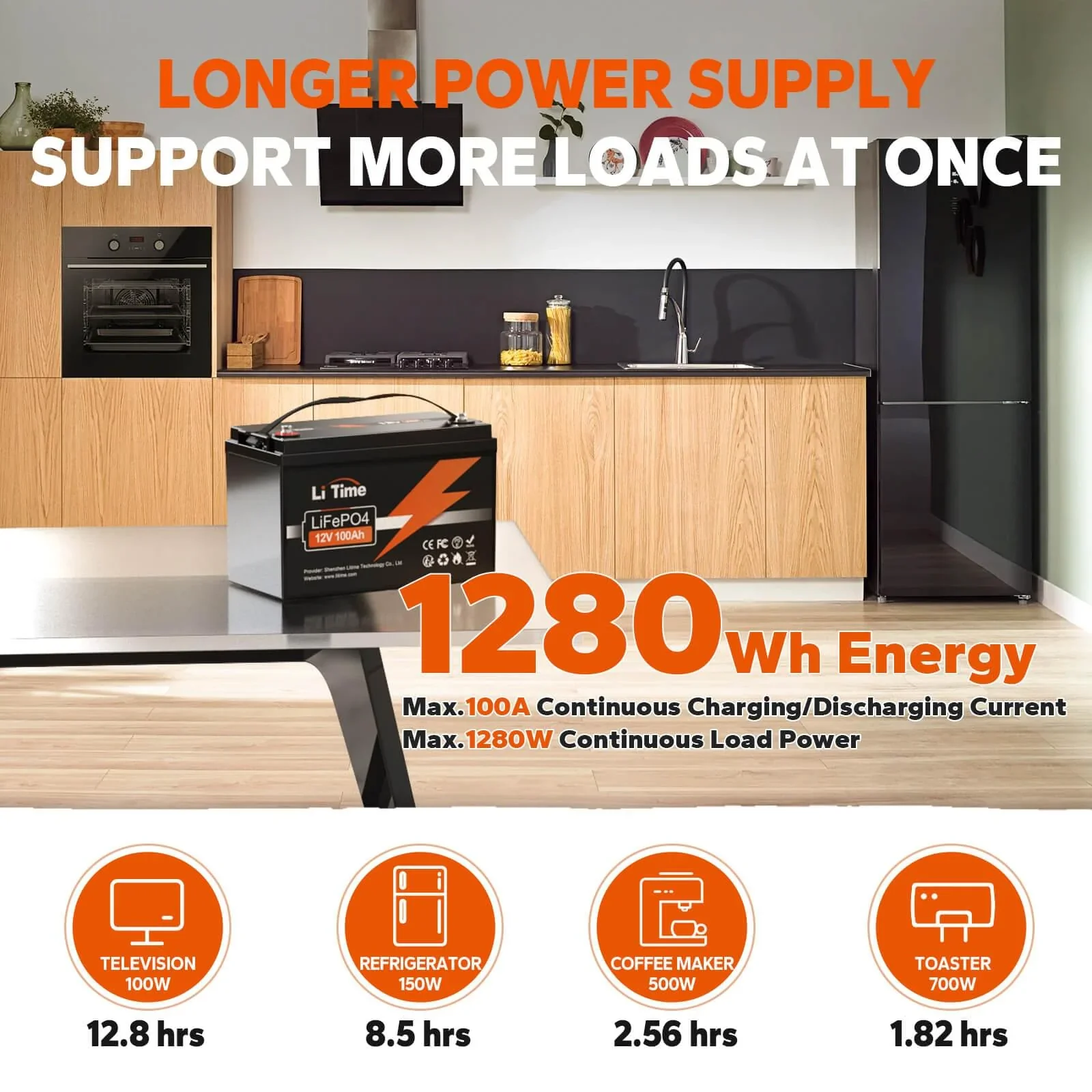 LiTime 12V 100Ah Lithium Deep Cycle Battery - Image 6