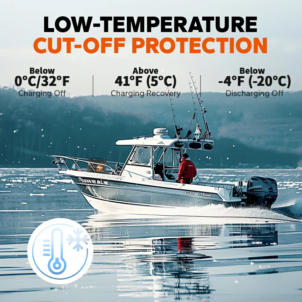 LiTime 12V 100Ah TM Lithium Marine Trolling Motor Battery with Bluetooth - Image 4
