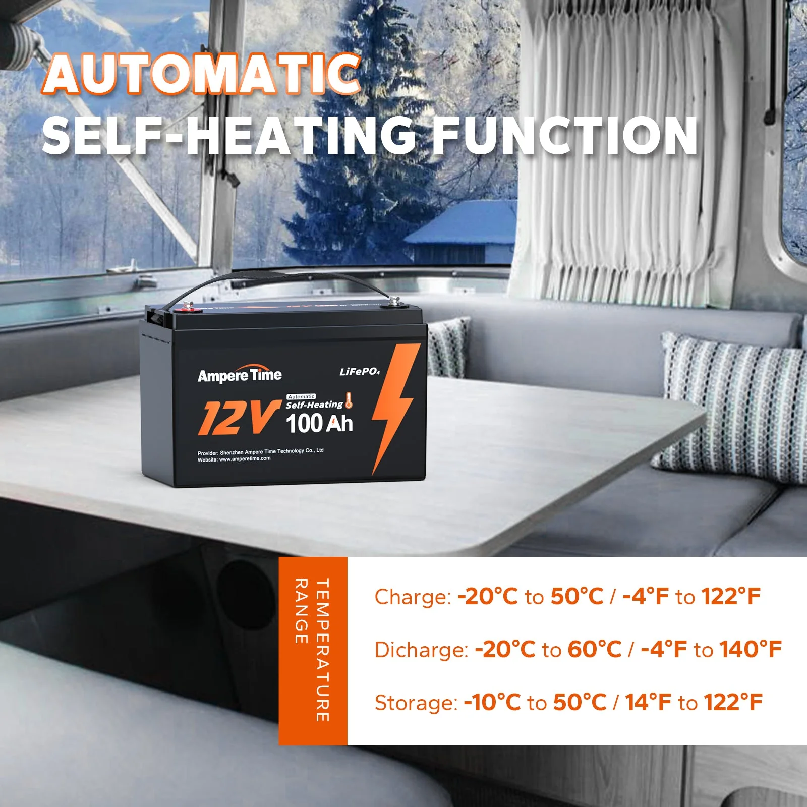 ✅Used✅LiTime 12V 100Ah Self Heating Lithium Battery - Image 3