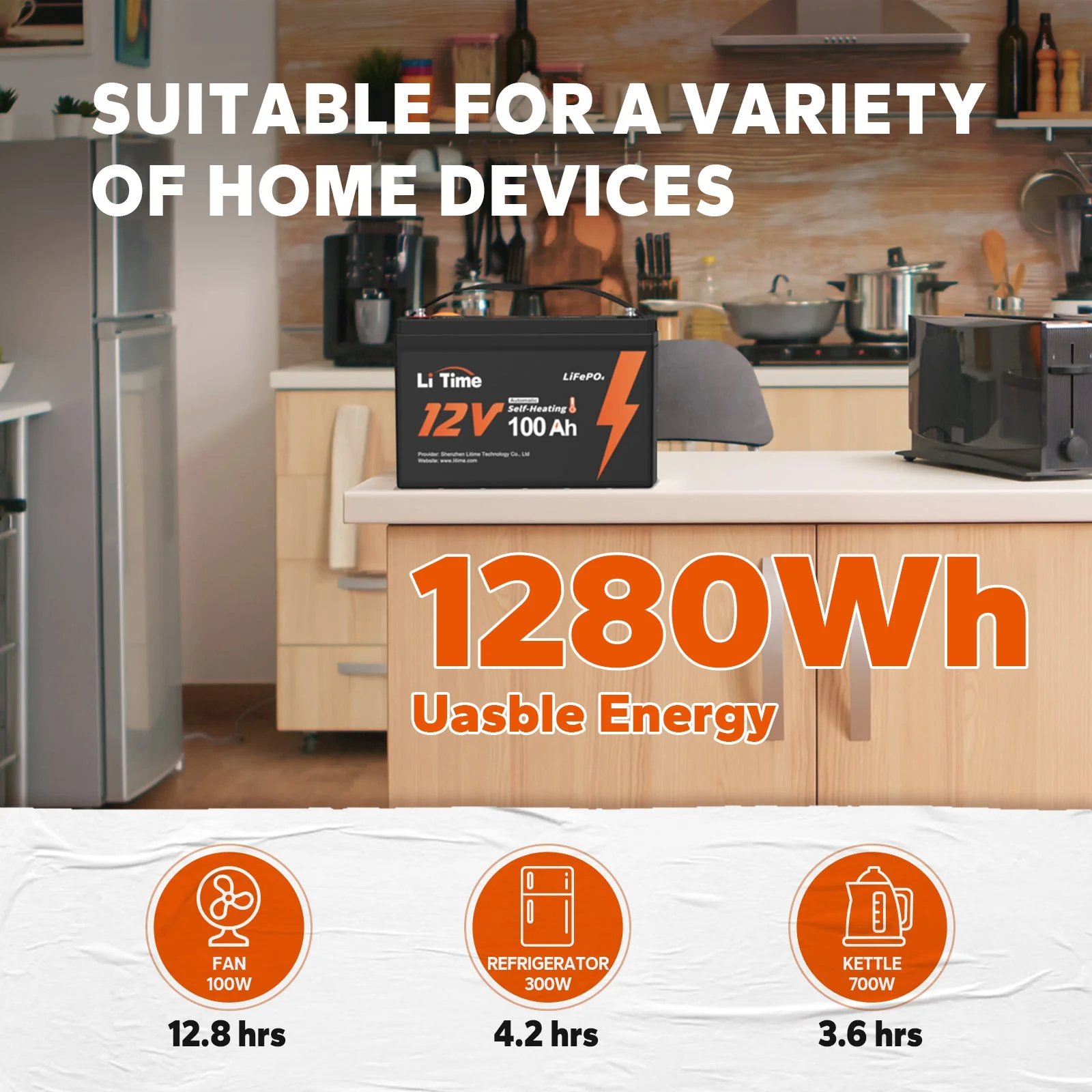 ✅Used✅LiTime 12V 100Ah Self Heating Lithium Battery - Image 4