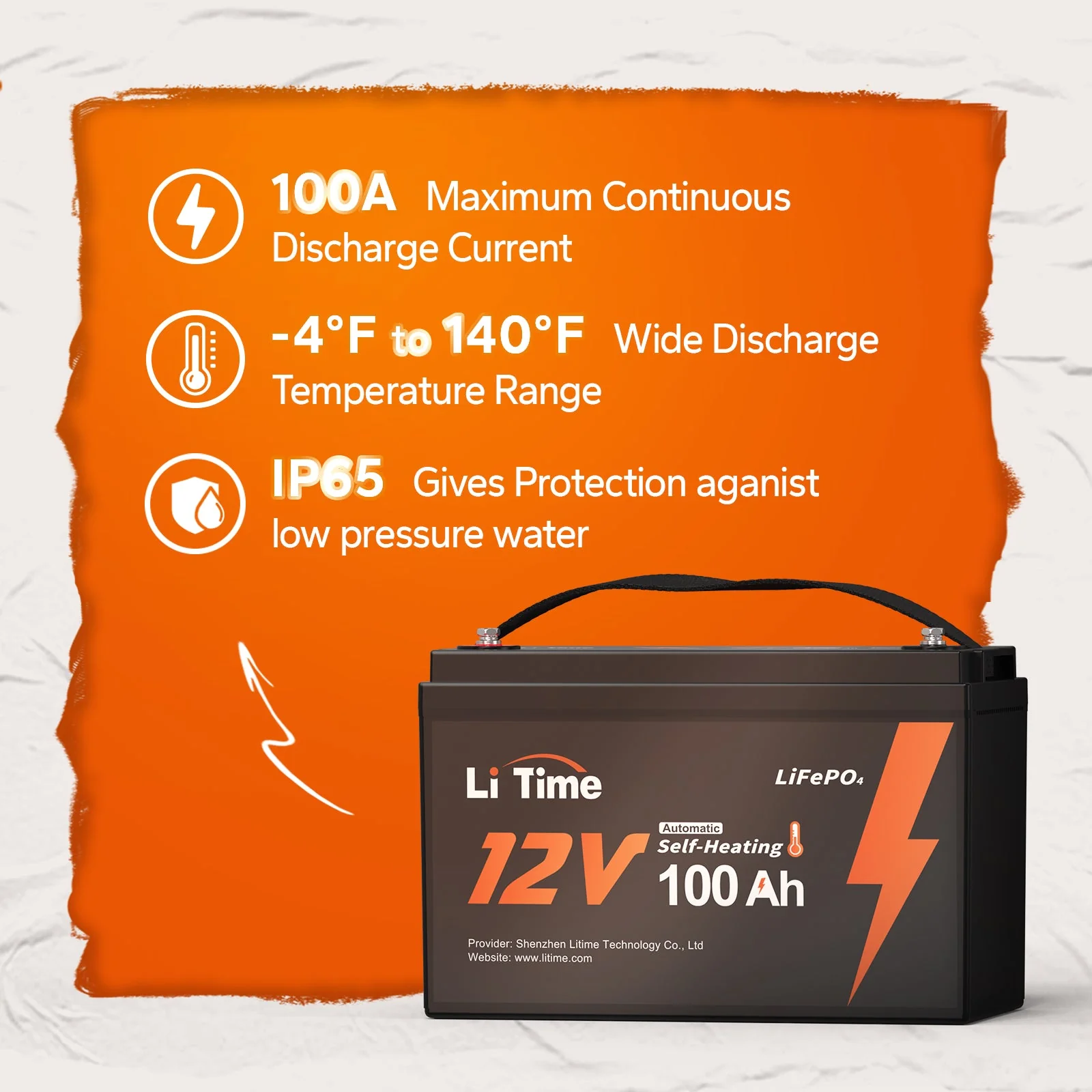 ✅Used✅LiTime 12V 100Ah Self Heating Lithium Battery - Image 7