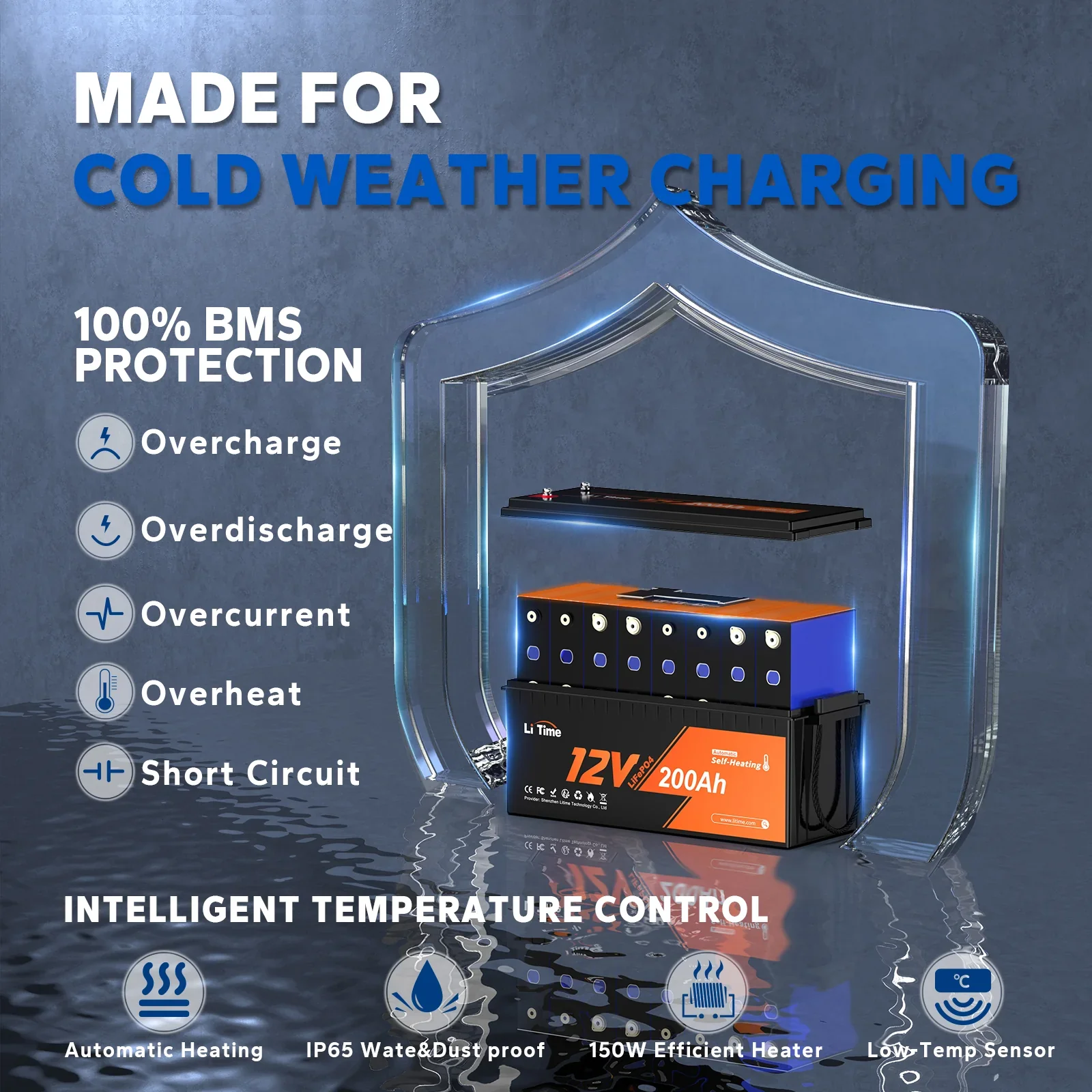 ✅Used✅LiTime 12V 200Ah Self heating Lithium Battery - Image 3