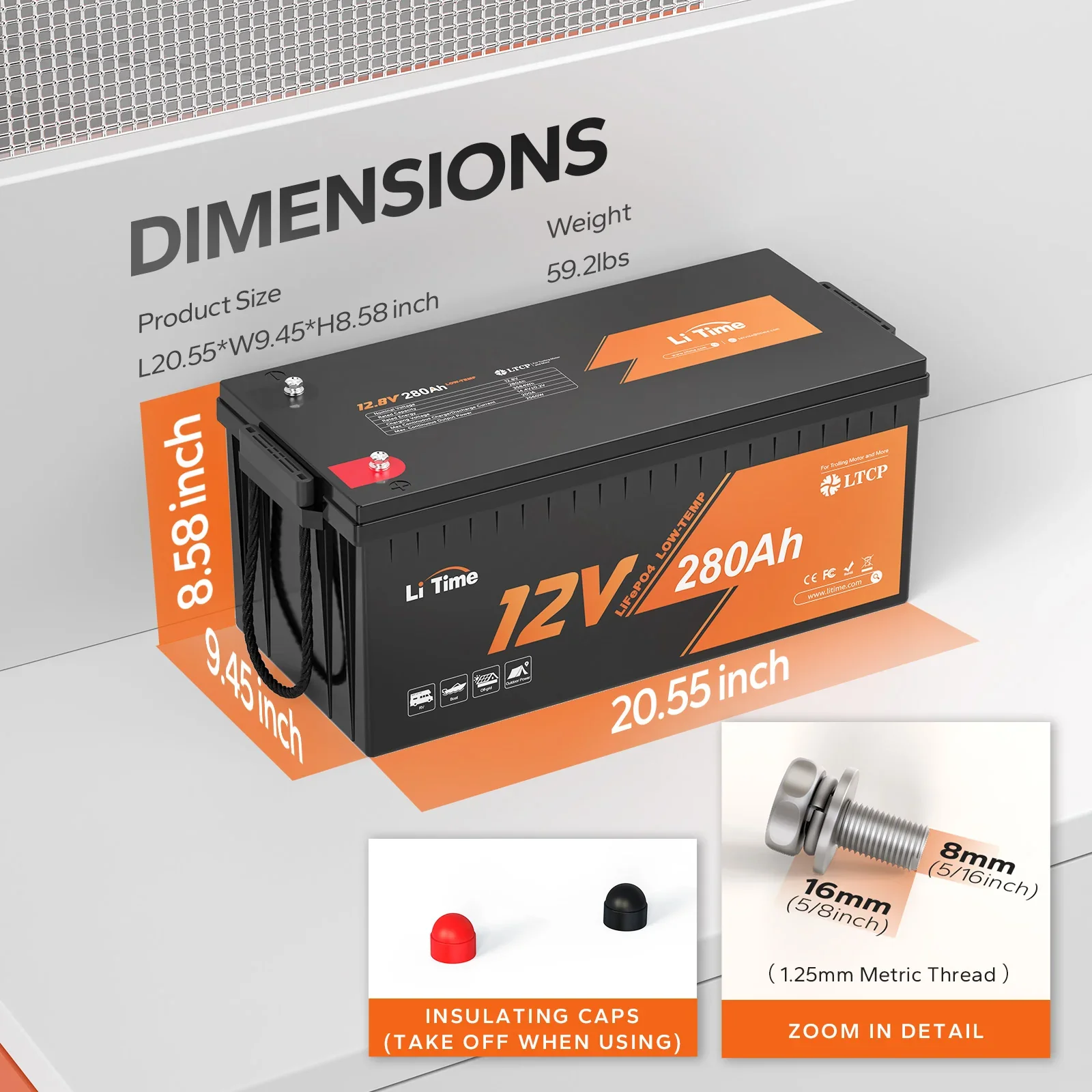 LiTime 12V 280Ah Plus Low-Temp Protection Lithium Battery - Image 7