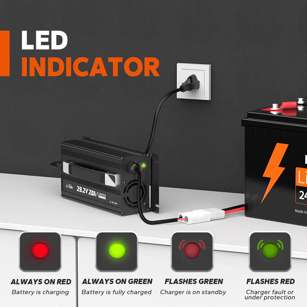 LiTime 24 (29.2) Volt 20A Mountable Lithium Battery Charger - Image 3