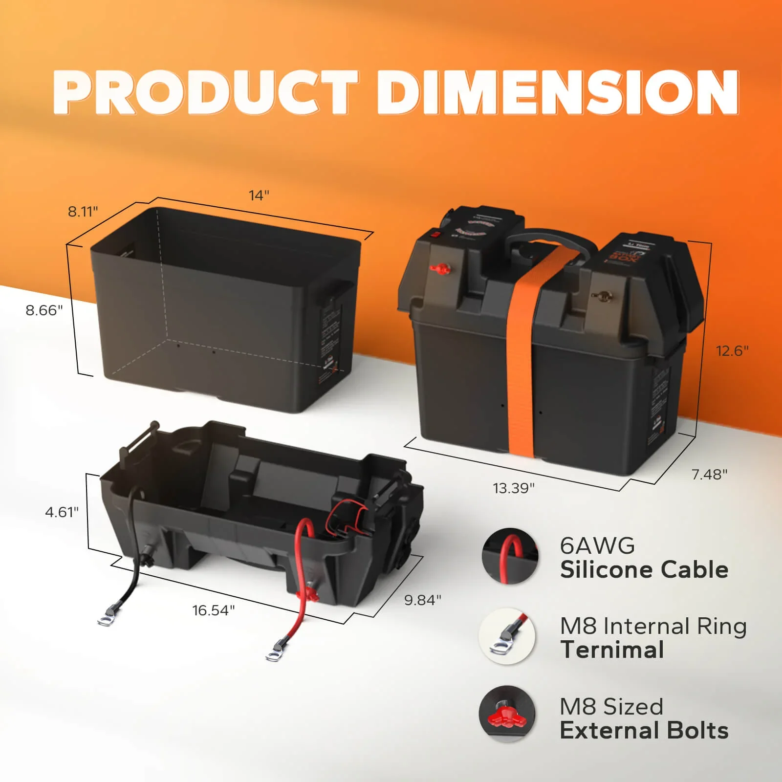 LiTime Group 24/27 / 31 Marine Battery Box, Built-in Voltmeter - Image 5
