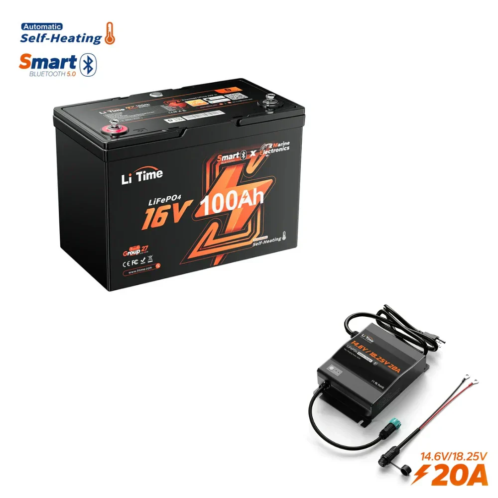 Pre-sale LiTime 16V 100Ah Fish Finder Lithium Battery with Bluetooth, Self-heating - Image 12