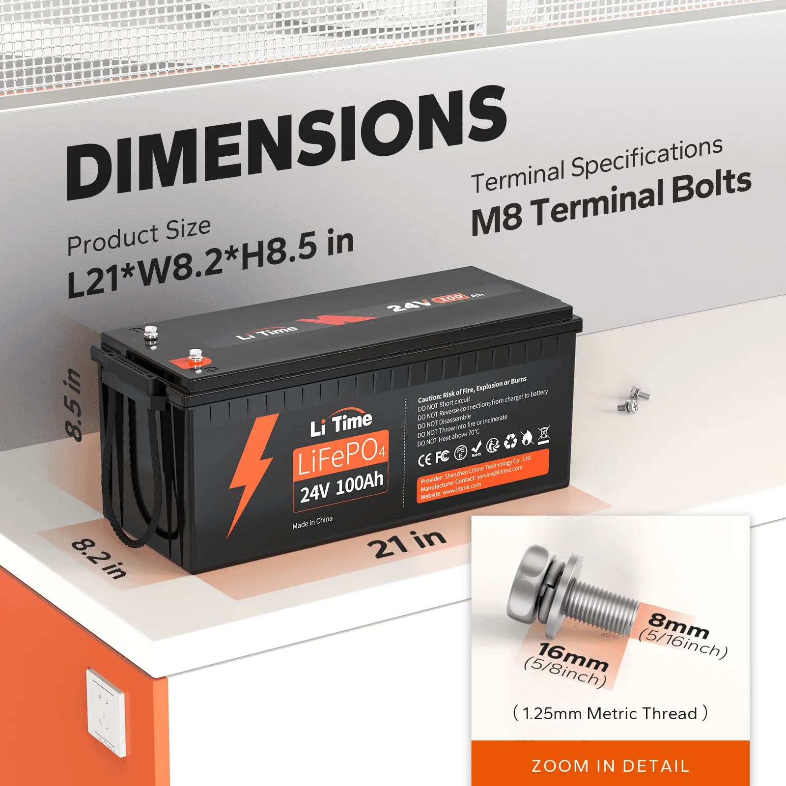✅Used✅LiTime 24V 100Ah Lithium Battery - Image 2